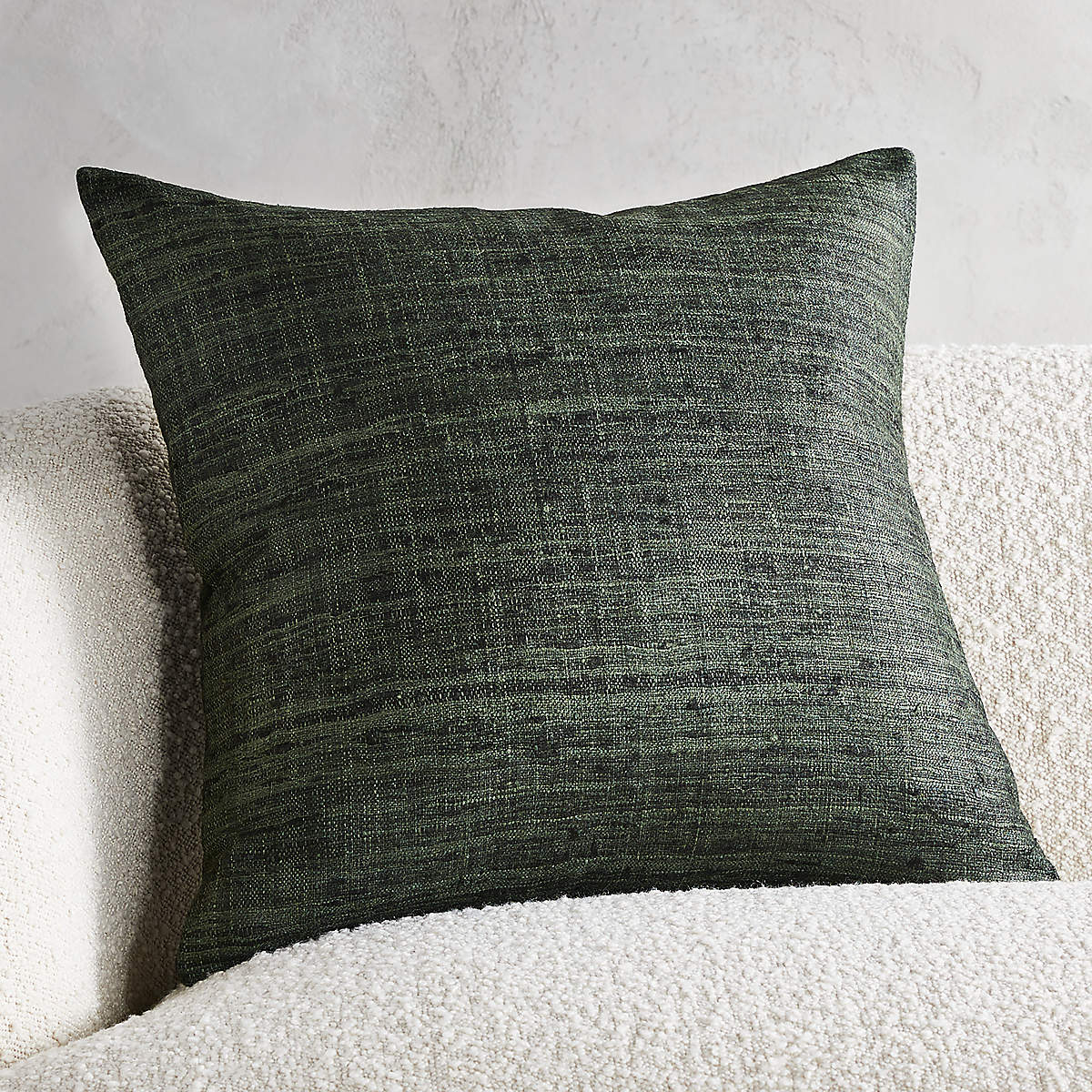Raj Green Silk Modern Throw Pillow with DownAlternative Insert 20