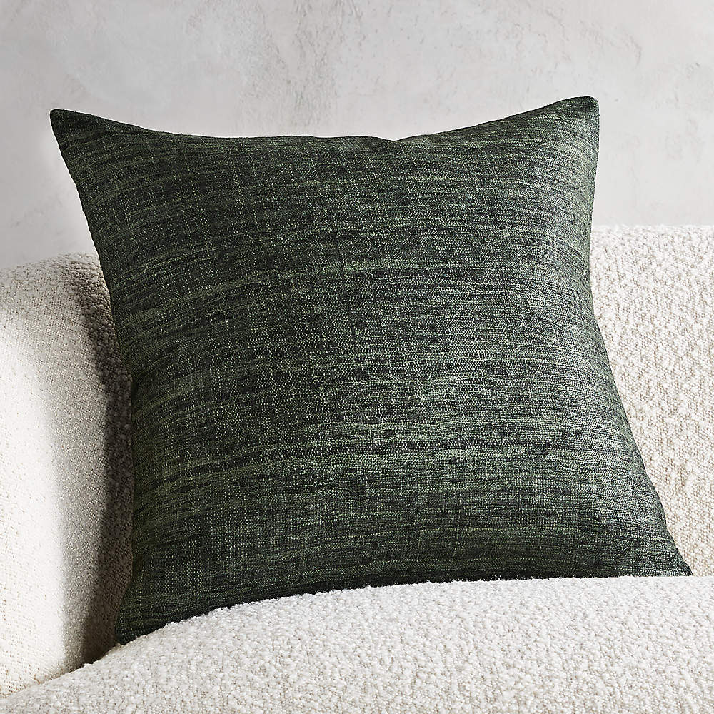 Green silk hot sale pillow