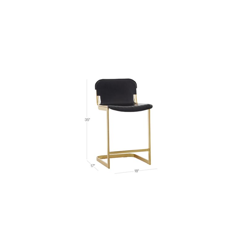 View Rake Black Counter Stool Set of 2 by Kravitz Design - image 2 of 10