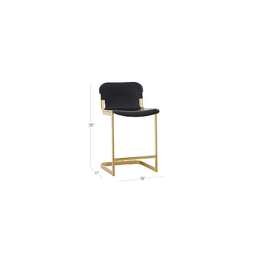 Rake Black Counter Stool Set of 2 by Kravitz Design