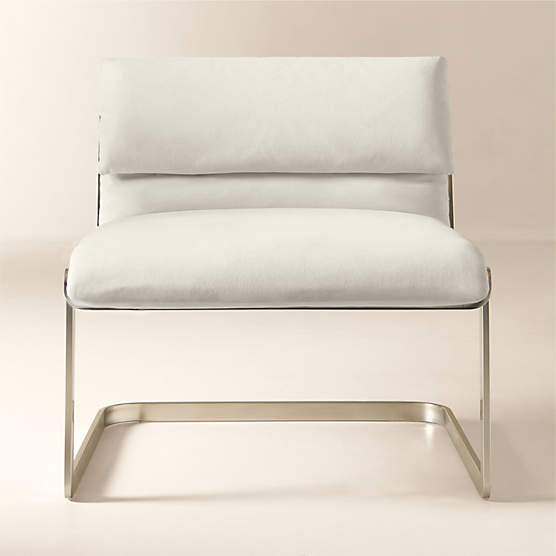 Rake Off-White Fabric Accent Chair by Kravitz Design