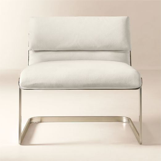 Rake Off-White Fabric Accent Chair by Kravitz Design