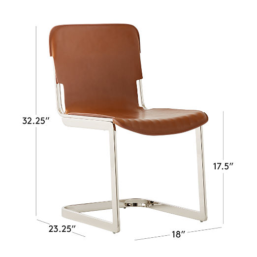 Rake Brown Leather Dining Chair by Kravitz Design