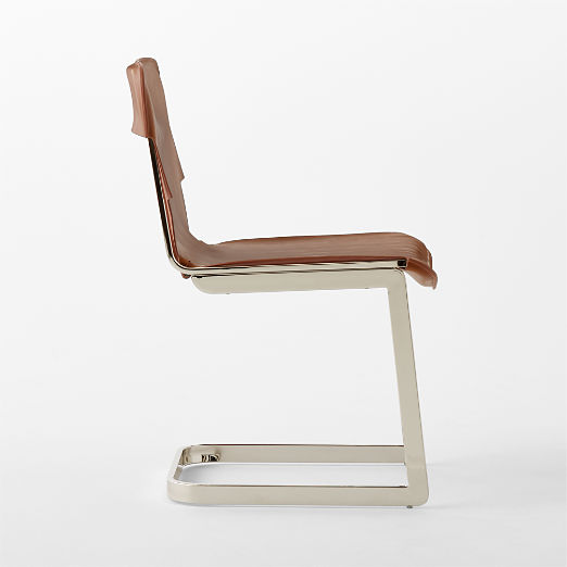 Rake Brown Leather Dining Chair by Kravitz Design