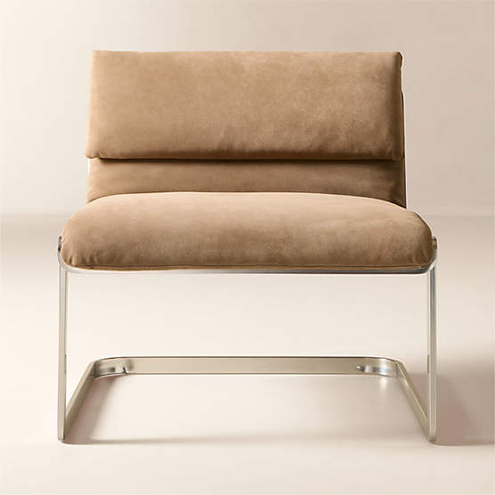 Rake Light Brown Suede Accent Chair by Kravitz Design