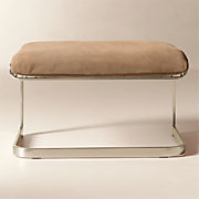 Rake Off-White Fabric Ottoman by Kravitz Design