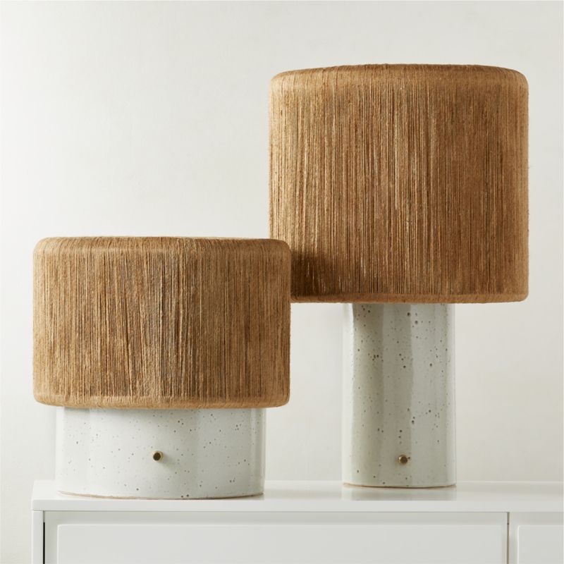 Ramble Tall White Ceramic Table Lamp with Jute Shade by Kravitz Design - image 5 of 6