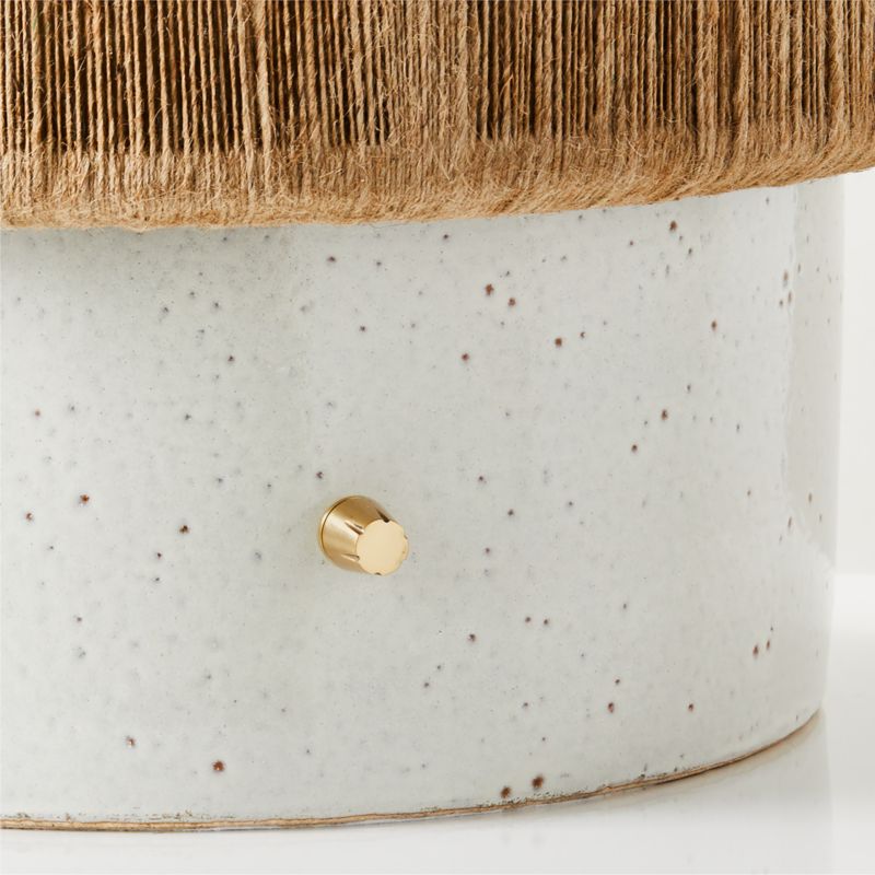 Ramble Short White Ceramic Table Lamp with Jute Shade by Kravitz Design - image 3 of 6