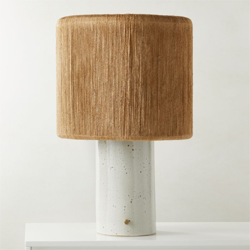 Ramble Tall White Ceramic Table Lamp with Jute Shade by Kravitz Design - image 2 of 6