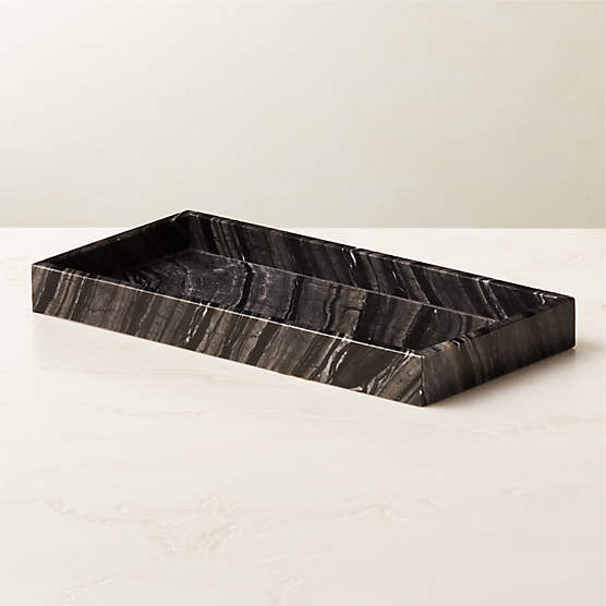Ramsey Calacatta Gold Marble Vanity Tray + Reviews CB2