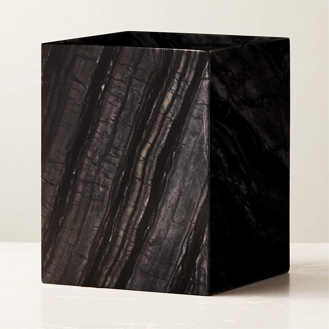 Nexus Black Marble Bath Accessories CB2 Canada