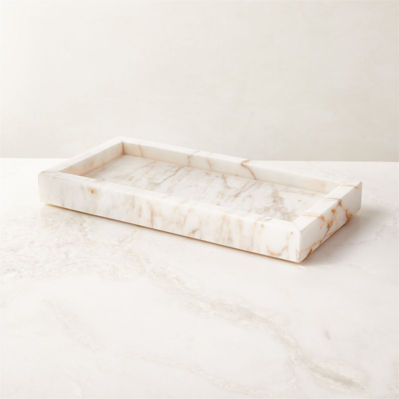 View Ramsey Calacatta Gold Marble Vanity Tray details