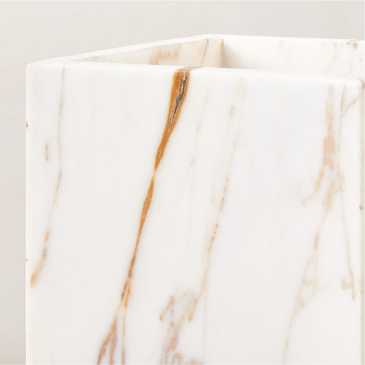 Ramsey Calacatta Gold Marble Wastebasket