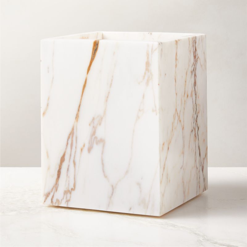 View Ramsey Calacatta Gold Marble Wastebasket details