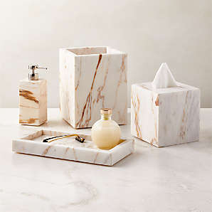 Clover Wood & Glass Bath Accessories