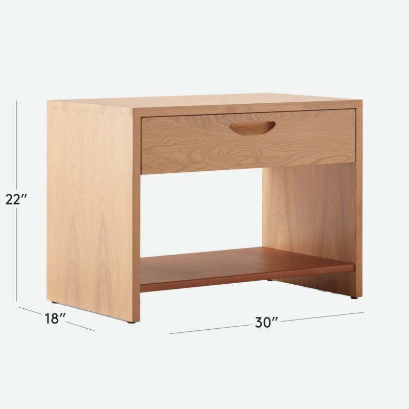 View Ranch Oak Nightstand with Drawer by Lawson-Fenning - image 3 of 12