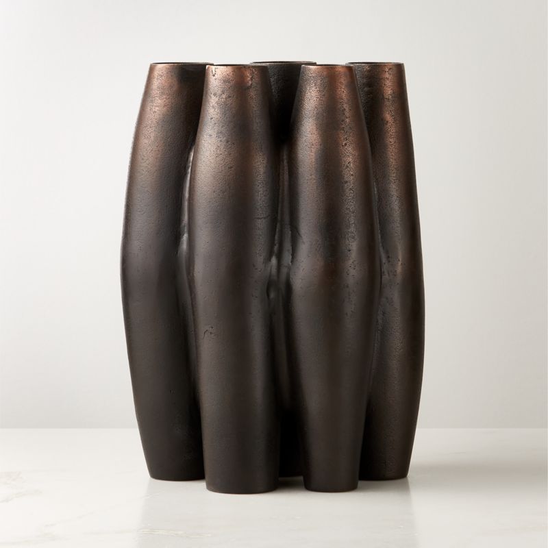 Randa Bronze Blackened Cast Aluminum Vase - image 1 of 3