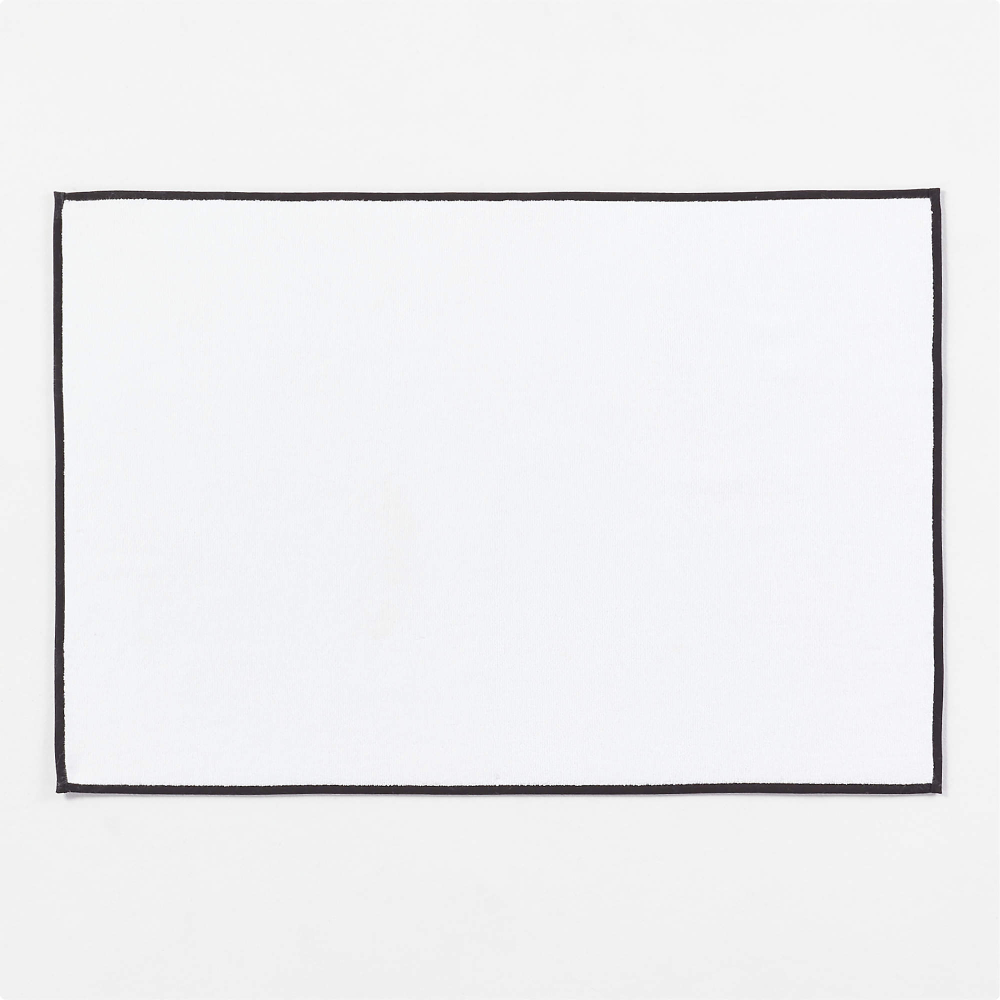 Range Organic Cotton White Bath Mat with Black Trim 24"x36" + Reviews CB2