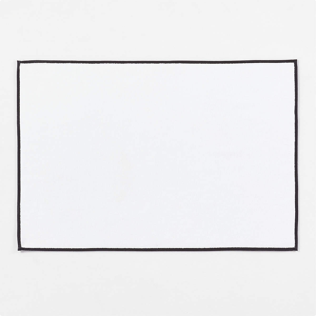 Range Organic Cotton White Bath Mat with Black Trim 24"x36" + Reviews CB2