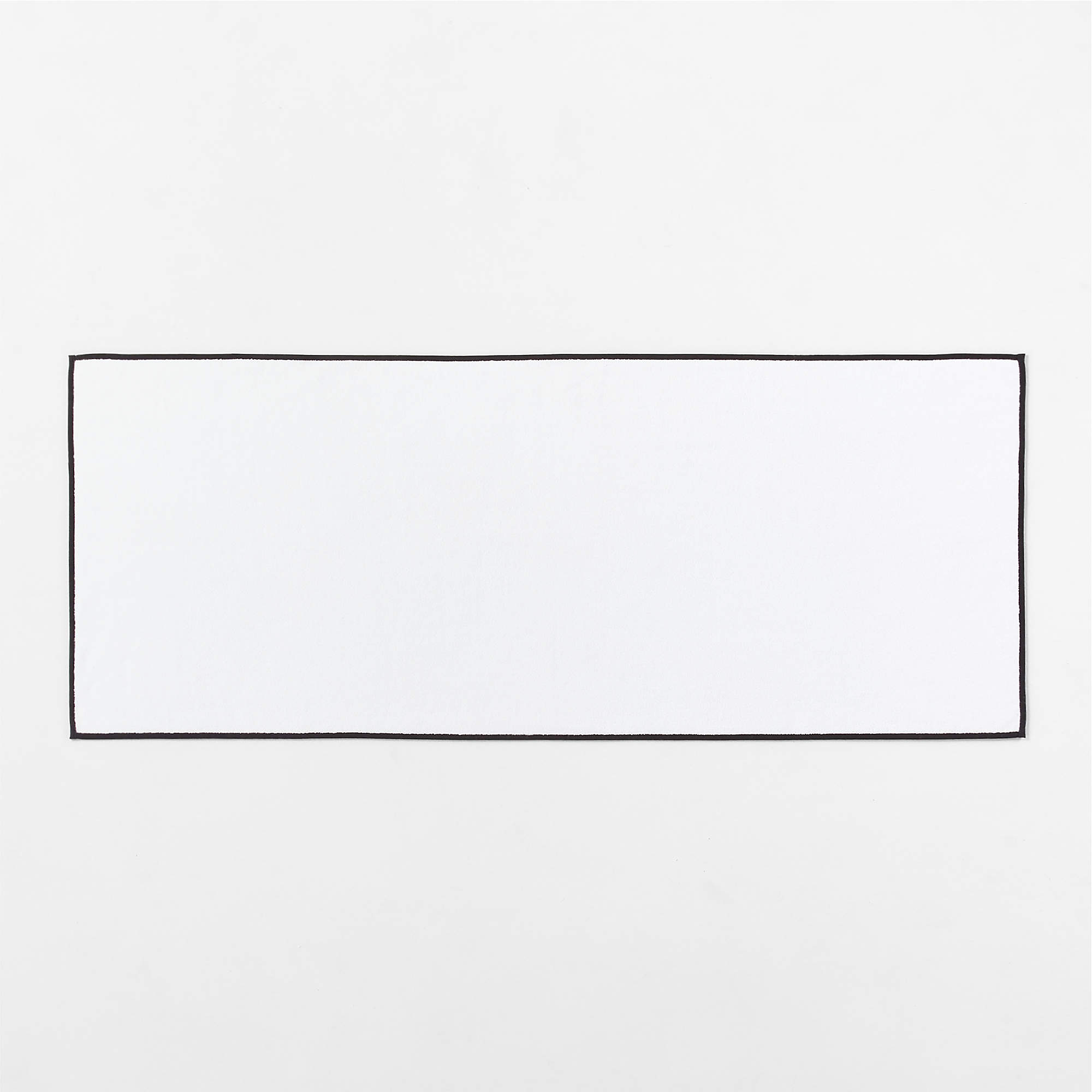 Range Organic Cotton White Bath Runner Rug with Black Trim 24"x60