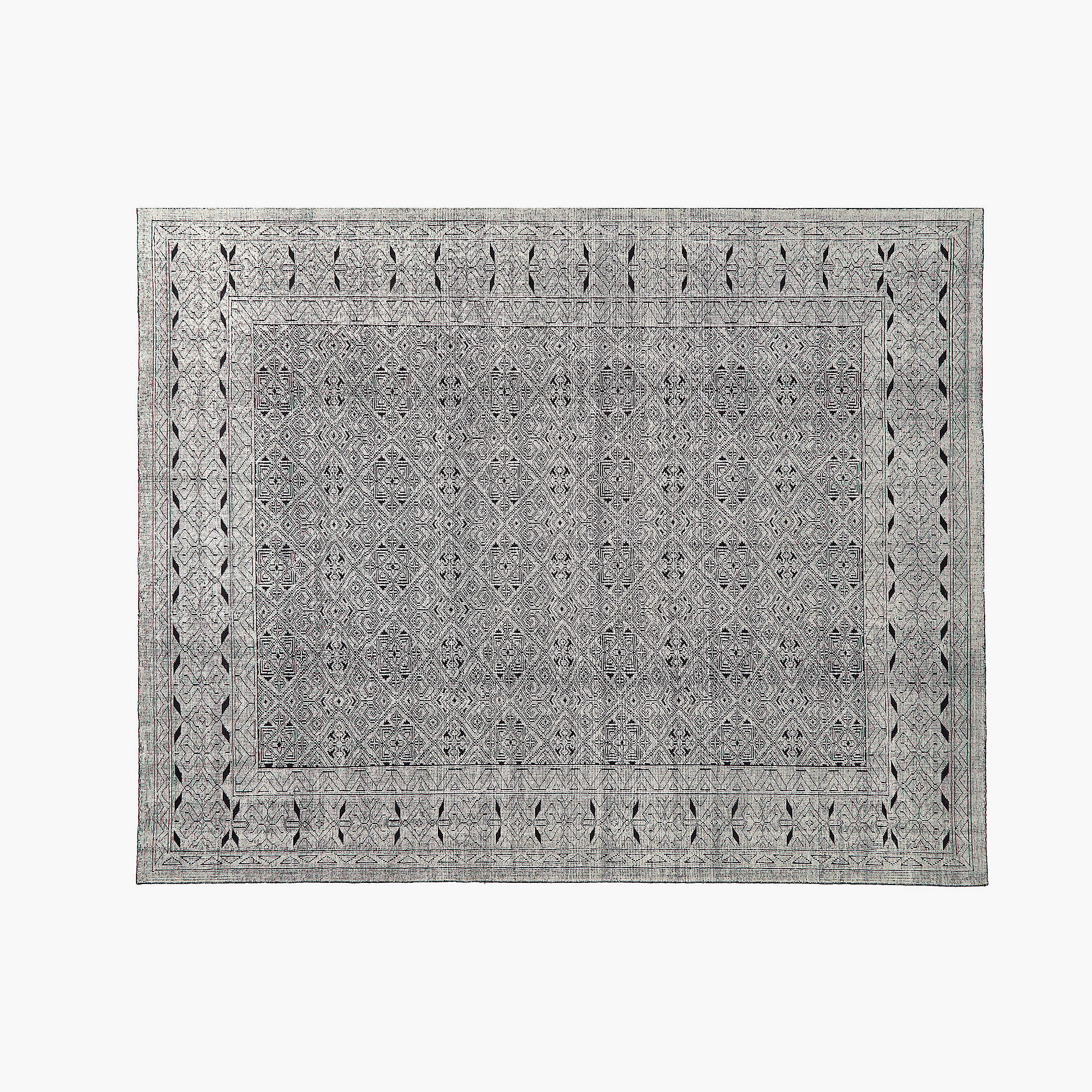 Raumont HandKnotted Black and White Wool Area Rug 12'x15' + Reviews CB2