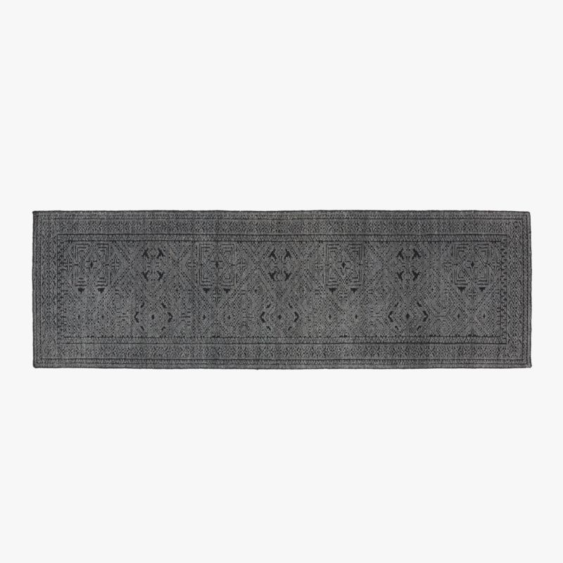 Raumont Handknotted Grey Geometric Runner Rug 2.5'x8' - image 0 of 8