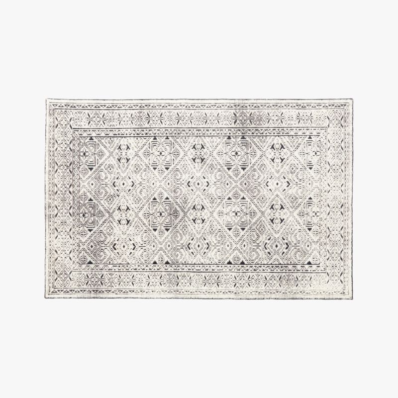 Raumont Handknotted Black Detailed Area Rug CB2