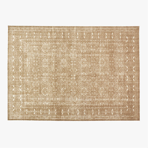 Raumont Light Brown Abstract Hand-Knotted Wool Area Rug 10'x14'