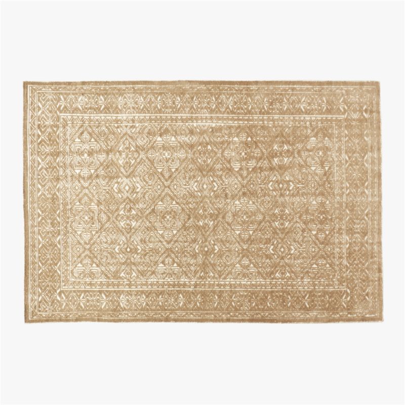 Raumont Light Brown Abstract Hand-Knotted Wool Area Rug 6'x9' - image 0 of 7