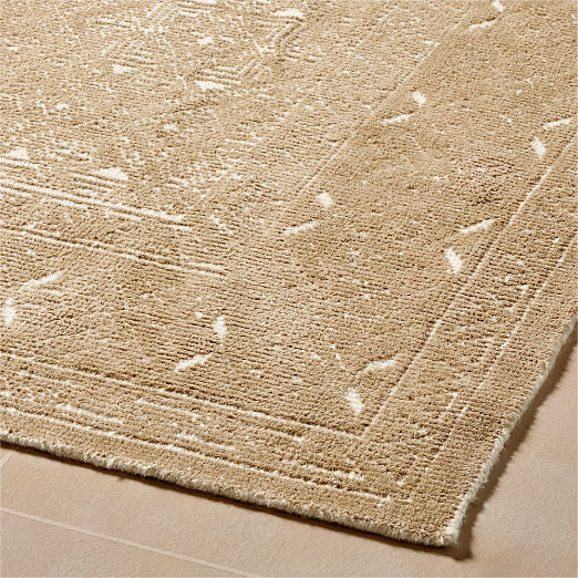 Raumont Light Brown Abstract Hand-Knotted Wool Area Rug 10'x14'