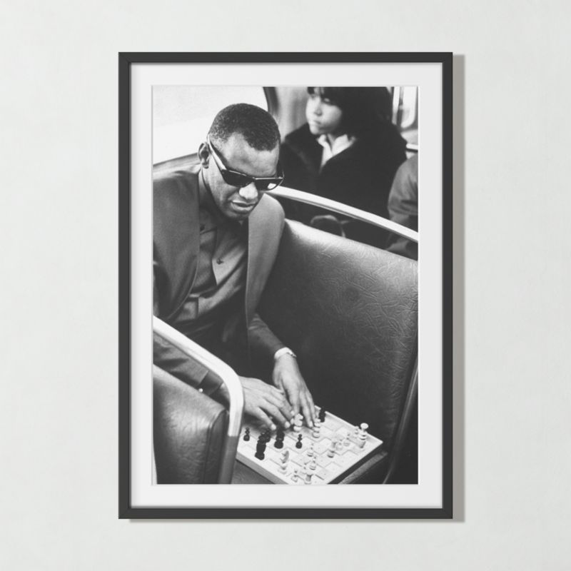 'Ray Charles Playing Chess' Photographic Print in Black Frame 17.75''x21.75'' - image 1 of 4