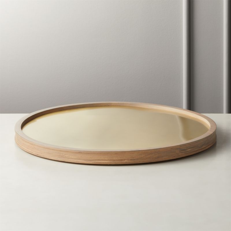 View Ray Whitewash Acacia Round Bar Tray details