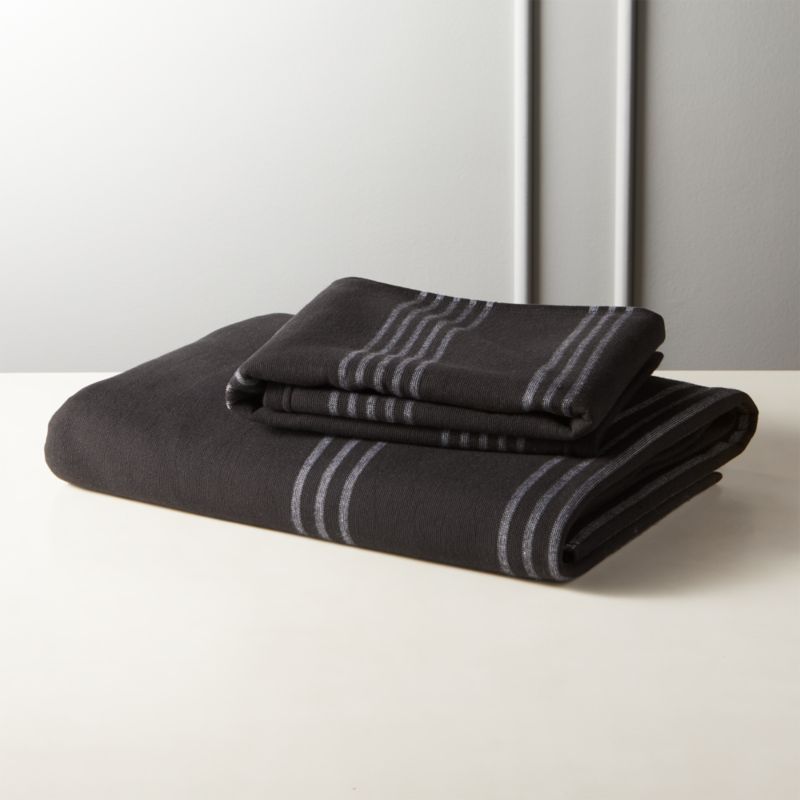 black and grey towels