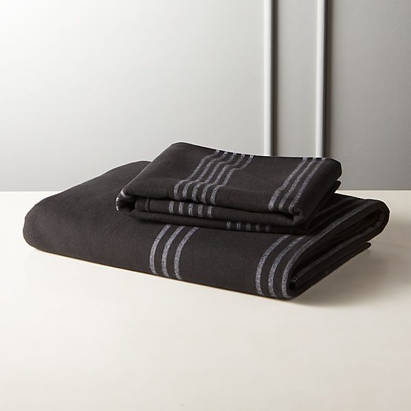 black striped towels