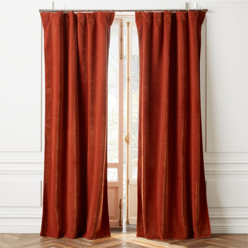 View Rayna Ribbed Copper Velvet Window Curtain Panel 48"x84" details
