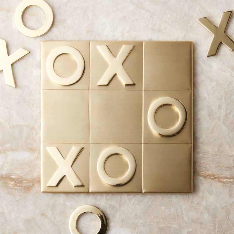 Tic Tac Toe Board, Gold & White