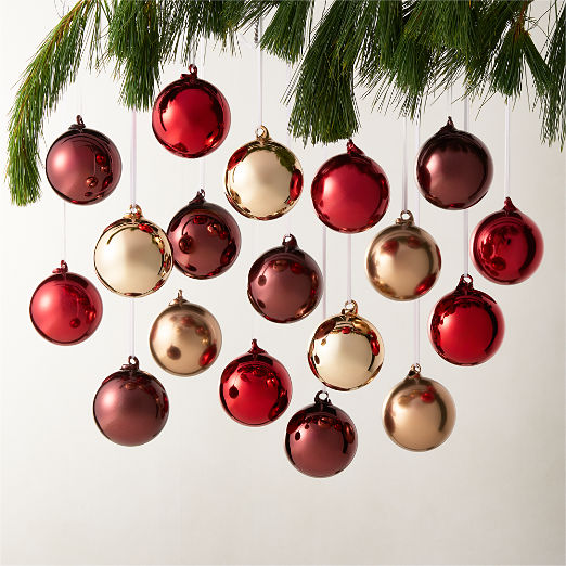 Radiant Round Metallic Glass 3.25" Christmas Tree Ornament Set of 18