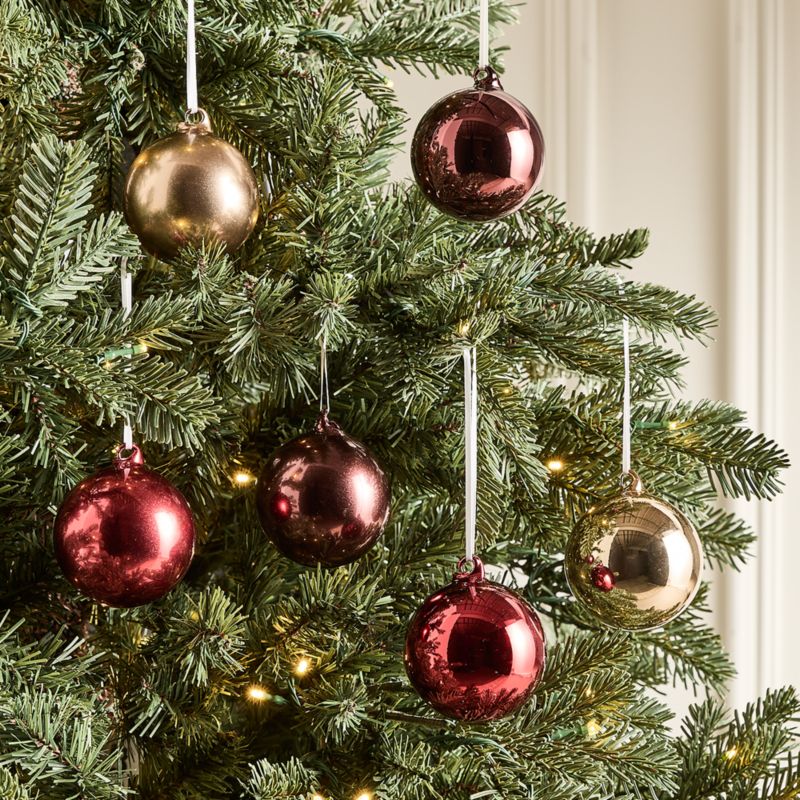 Radiant Round Metallic Glass 3.25" Christmas Tree Ornament Set of 18 - image 1 of 3