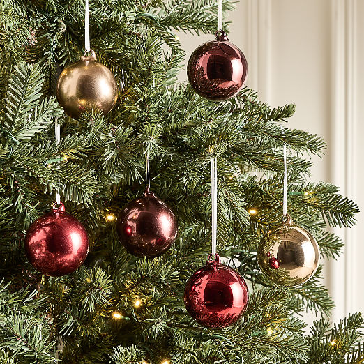 Radiant Round Metallic Glass 3.25" Christmas Tree Ornament Set of 18