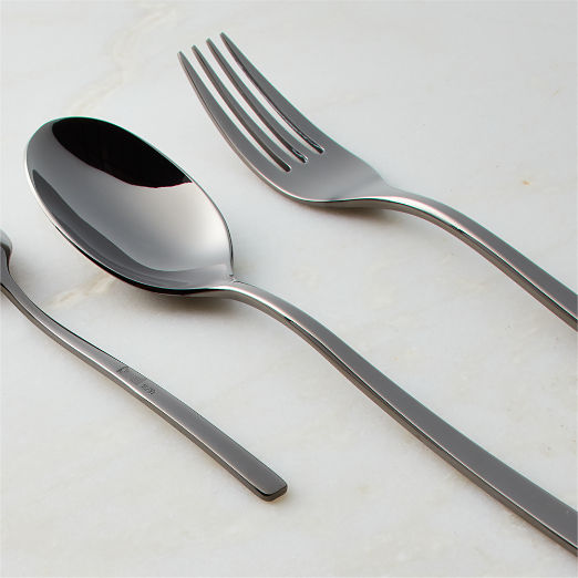 Rebbio Brushed Black Flatware Set