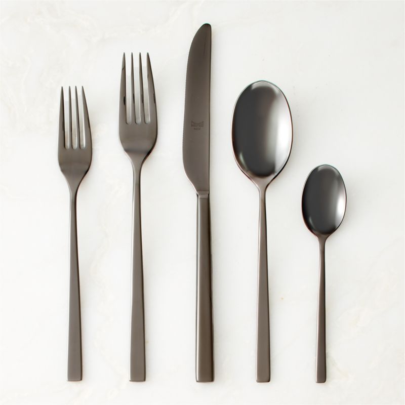 Rebbio 5-Piece Brushed Black Flatware Set - image 0 of 3