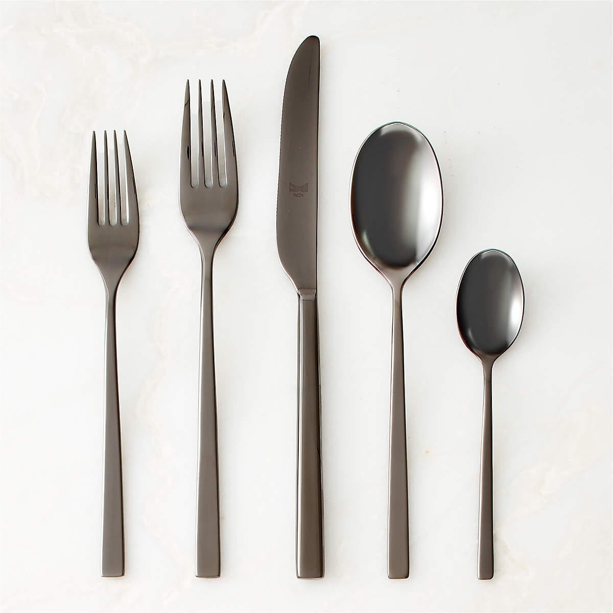 Rebbio 20Piece Brushed Black Flatware Set + Reviews CB2