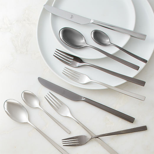 Rebbio 5-Piece Brushed Black Flatware Set