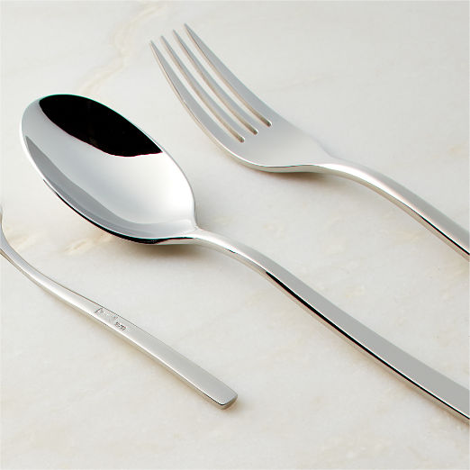 Rebbio 5-Piece Polished Silver Flatware Set