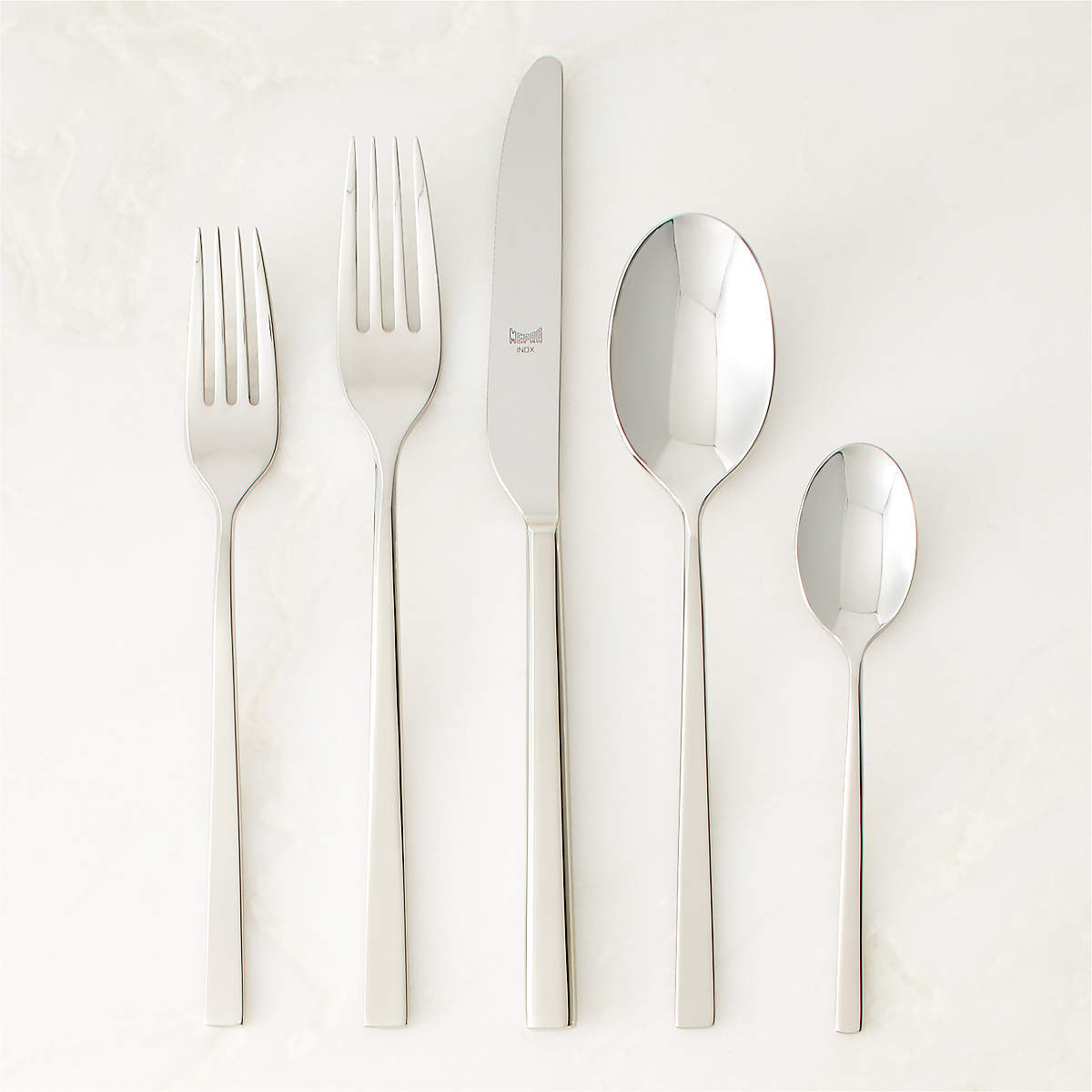 Rebbio 5Piece Polished Silver Flatware Set + Reviews CB2