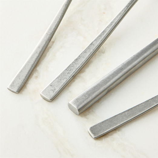 Rebbio 5-Piece Tumbled Silver Flatware Set