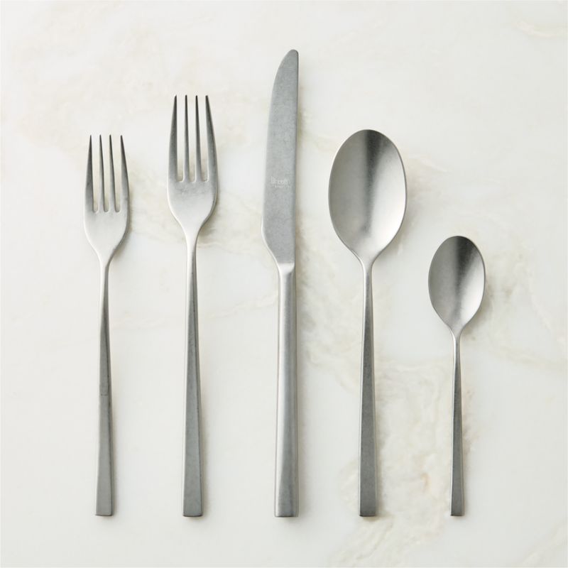View Rebbio 20-Piece Tumbled Silver Flatware Set details