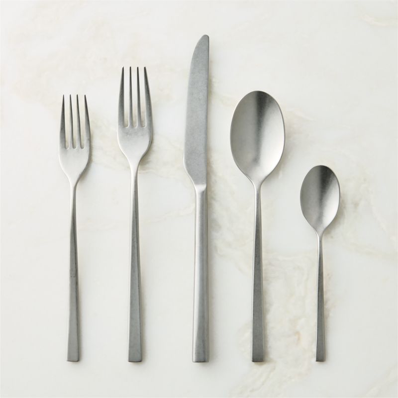 View Rebbio 20-Piece Tumbled Silver Flatware Set details