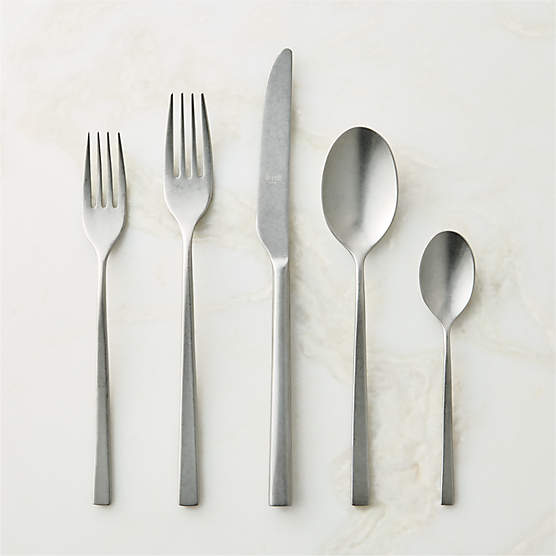 Rebbio 20-Piece Tumbled Silver Flatware Set