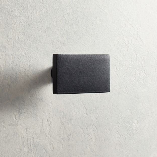 Rectangle Matte Black Knob + Reviews | CB2